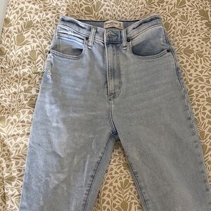 Abercrombie & Fitch High Rise Denim Jeans in Light Blue